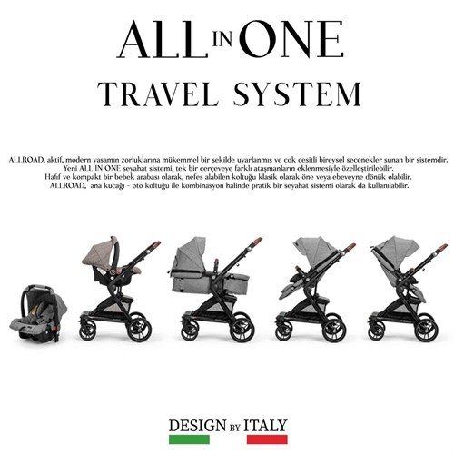 Elele Allroad 2 Travel Sistem Bebek Arabası Siyah