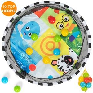 Elele Toys Balle Bebek Oyun Halısı ve Top Havuzu 10 Top Hediye MİX
